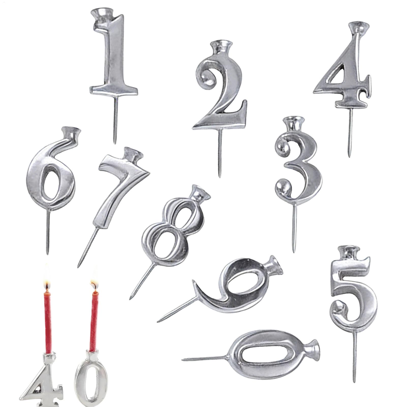 Candle Holder Supplies - Reusable numbers birthday candle holder set,