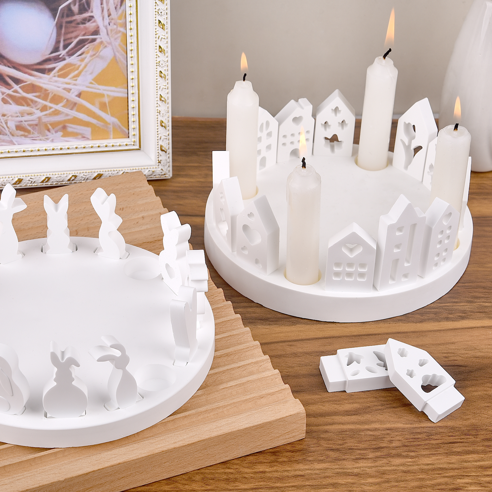 Candle Holder Supplies - Hollow House Rabbit Candle Holder Silicone