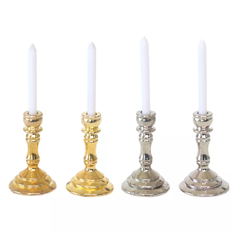 Candle Holder Supplies - New 1Pair 1:12 Dollhouse Miniature Candle