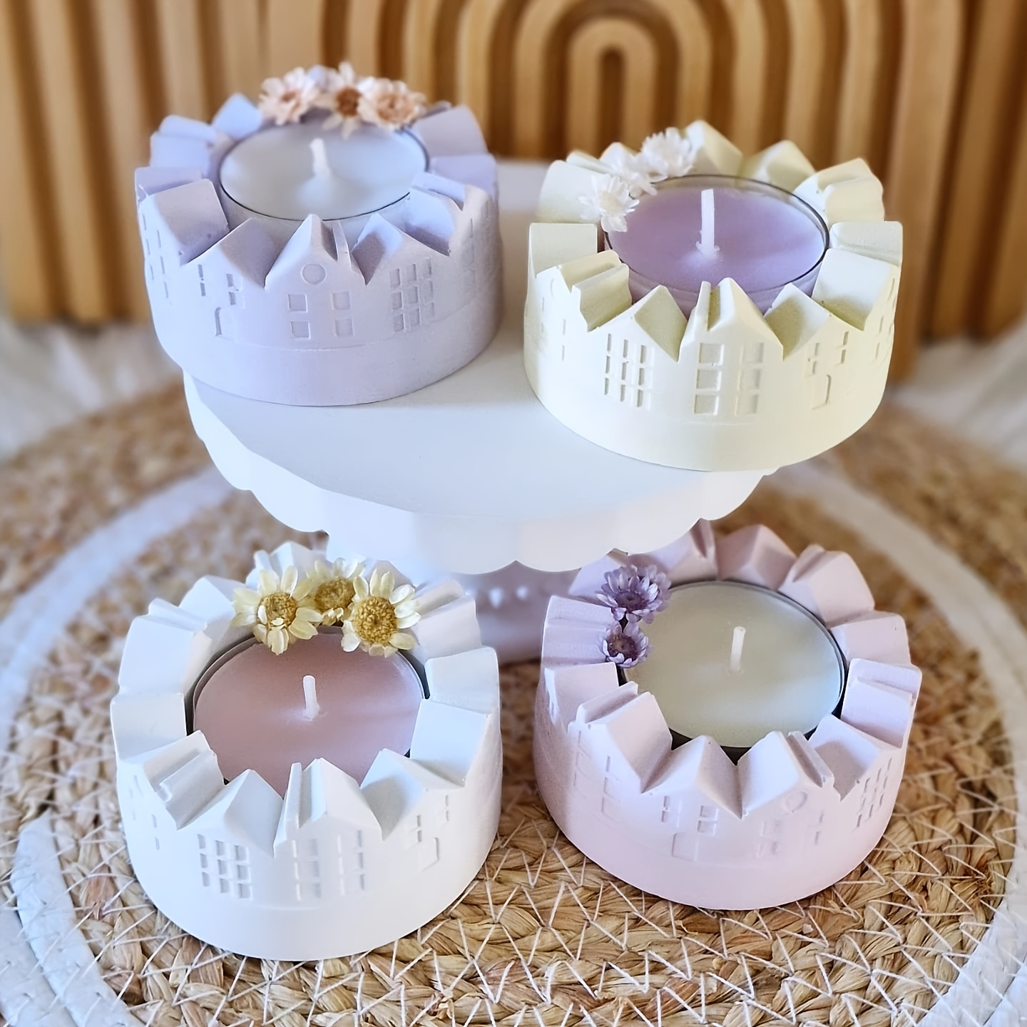Candle Holder Supplies - Reusable Silicone Mold Compatible for Resin