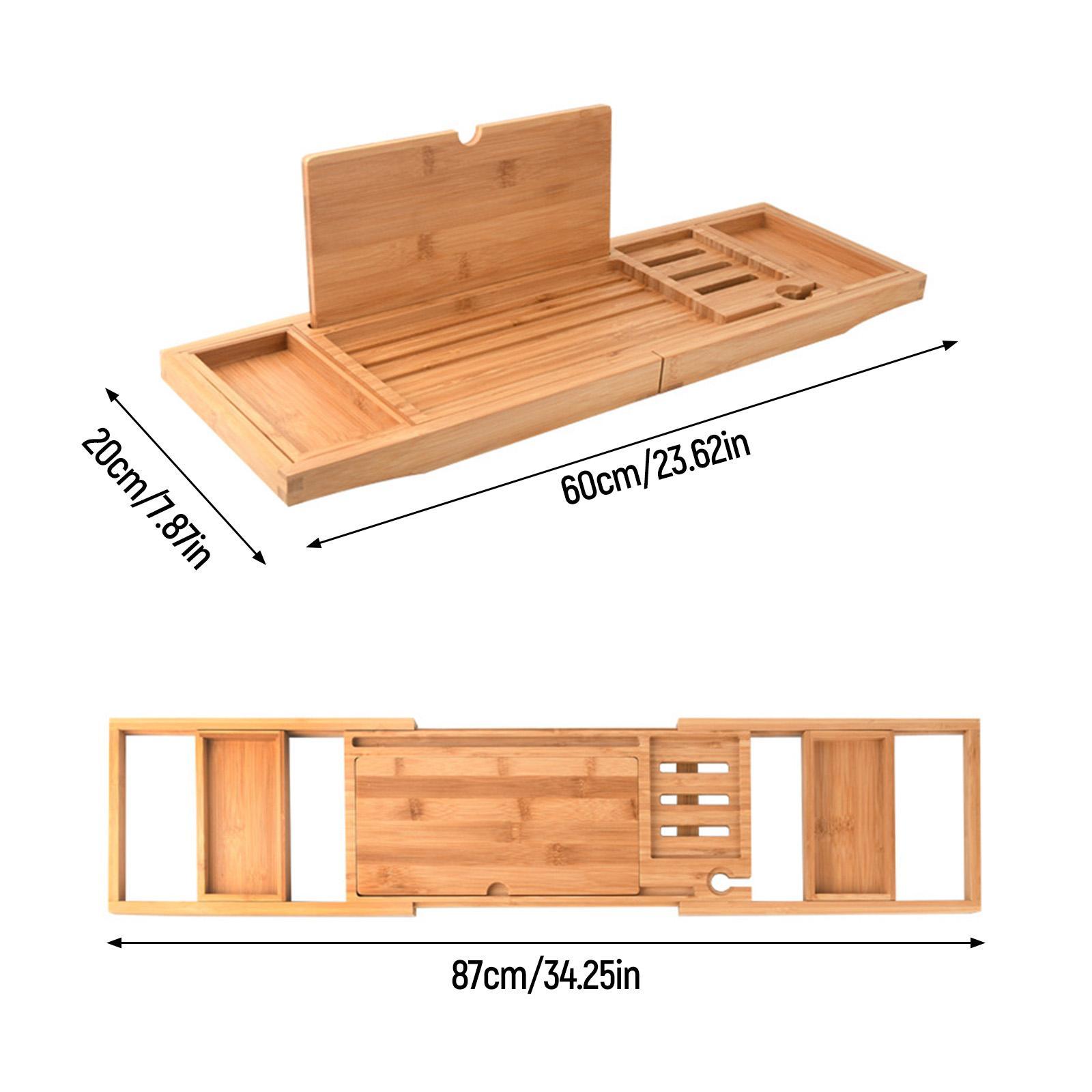 Candle Holder Supplies - Extendable Bathtub Caddy Tray Wooden Organizer