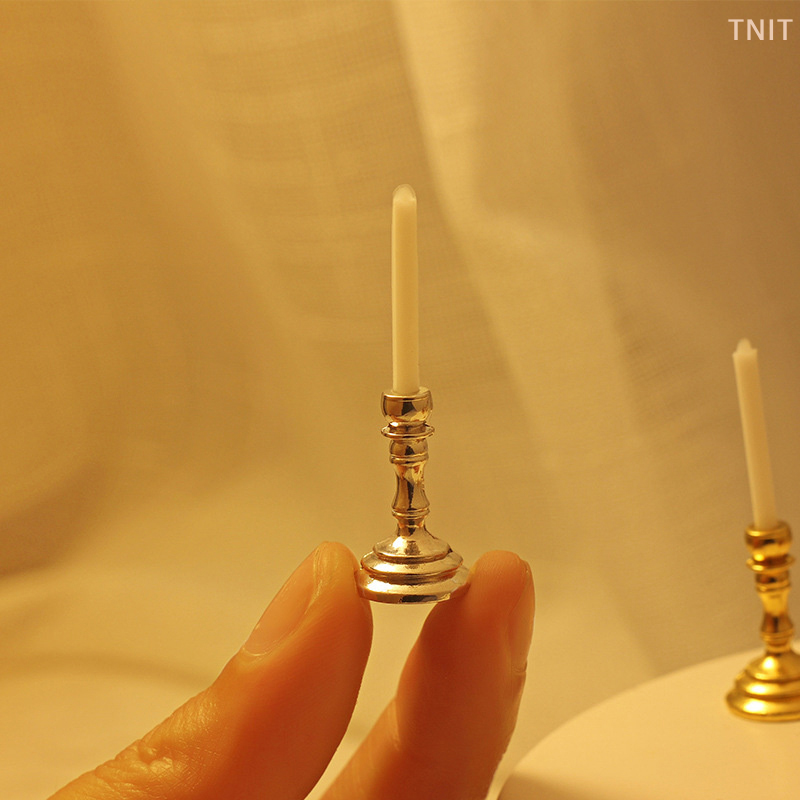 Candle Holder Supplies - [J] 1Pair 1:12 Dollhouse Miniature Candle
