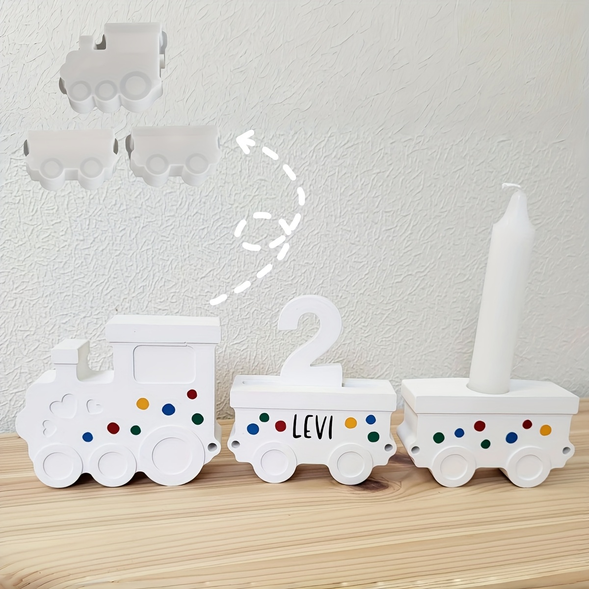 Candle Holder Supplies - Train Set Resin Silicone Molds for