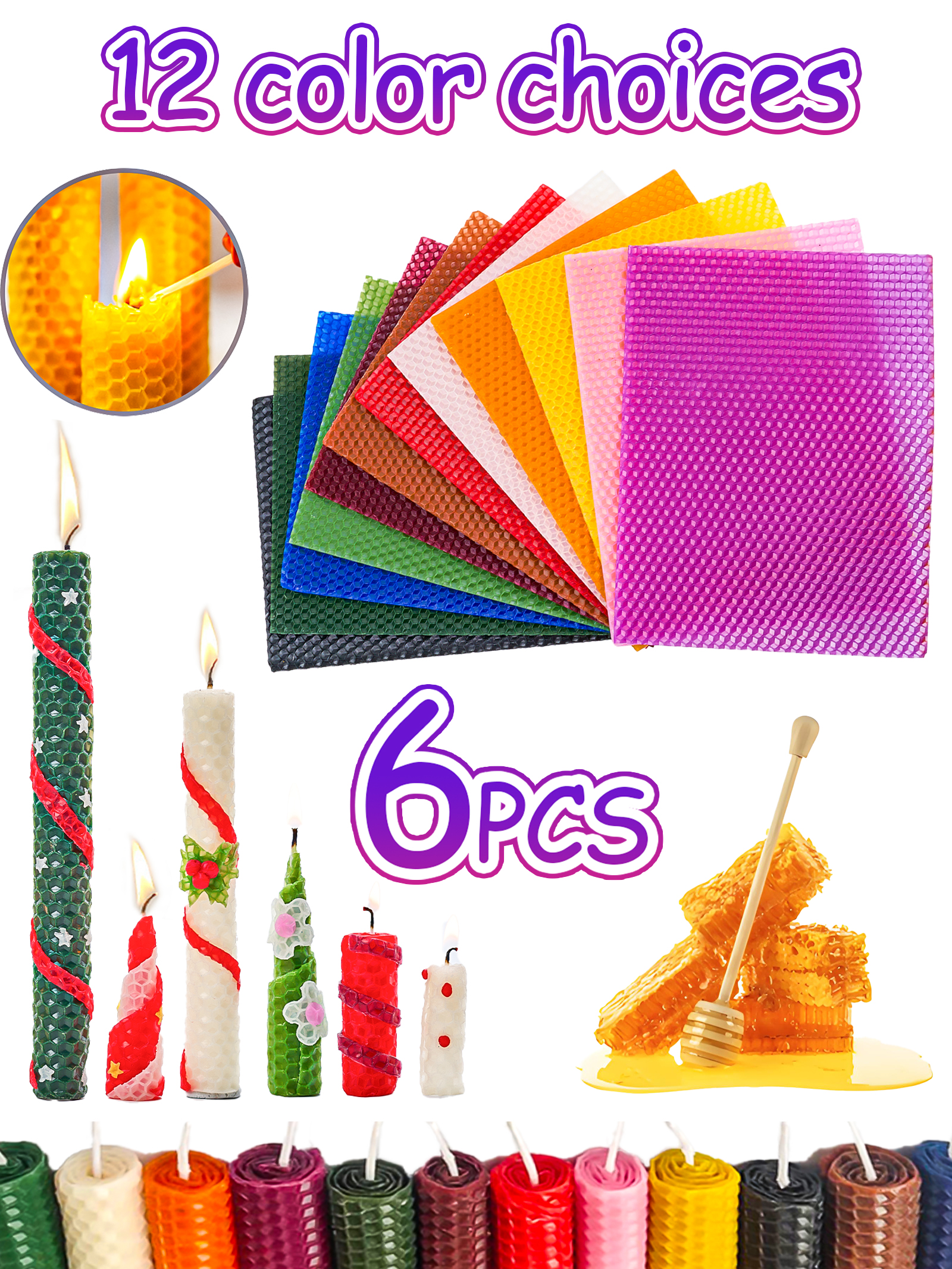 6pcs 15*20cm Color Beeswax She - Beeswax Sheet Roll recensione e prezzo