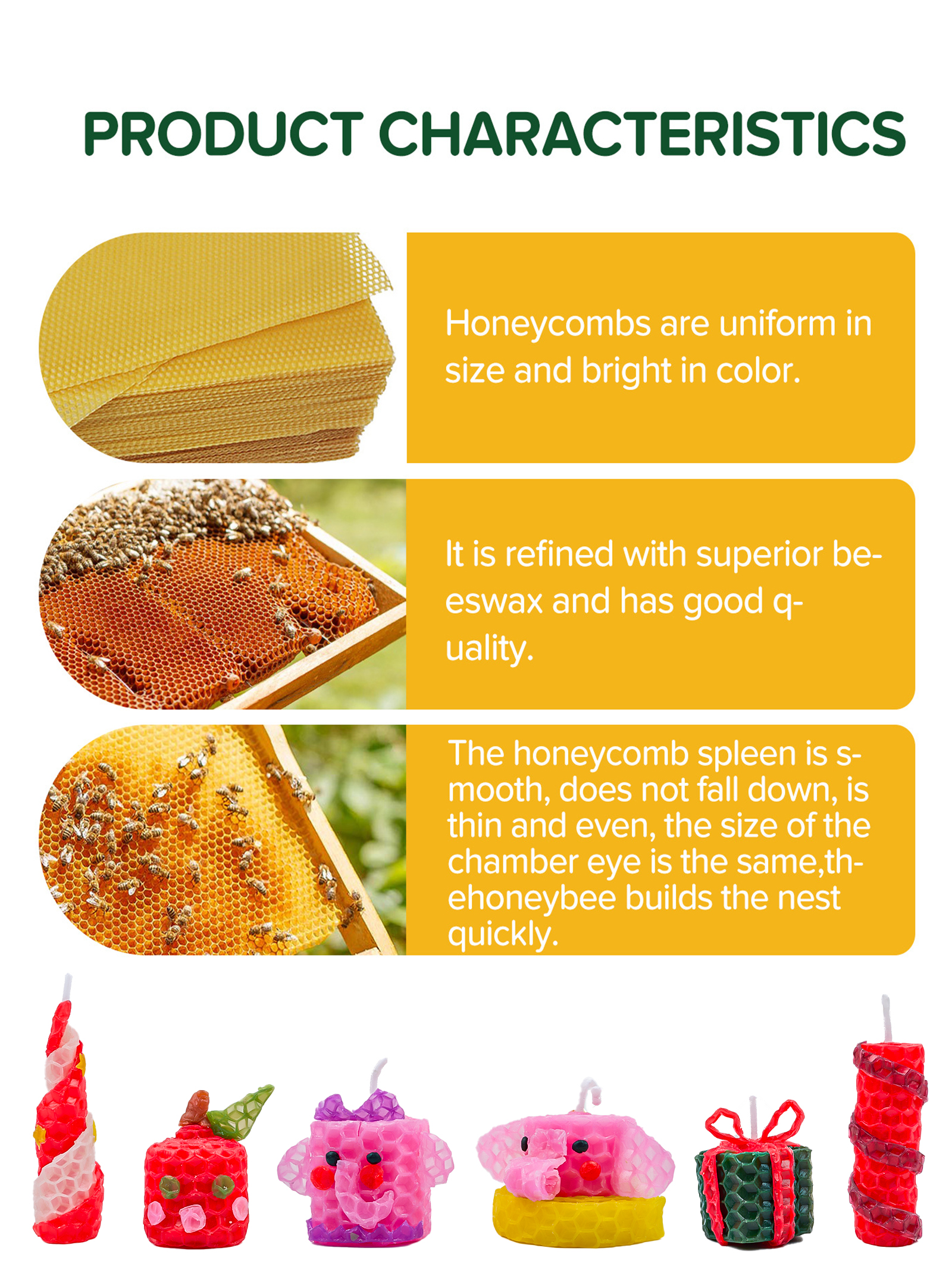 6pcs 15*20cm Color Beeswax She - Beeswax Sheet Roll recensione e prezzo