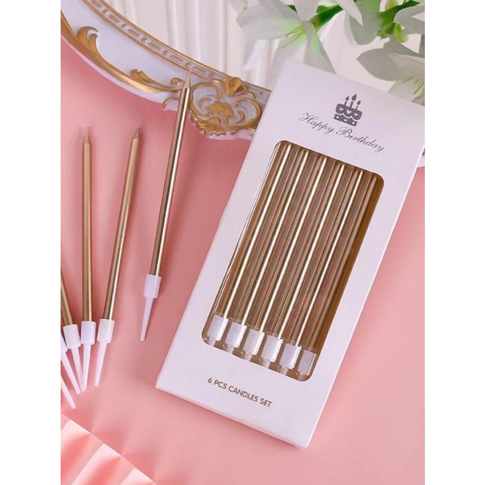 6 Pieces Metallic Candle Long  - Candle Holder Supplies recensione e prezzo