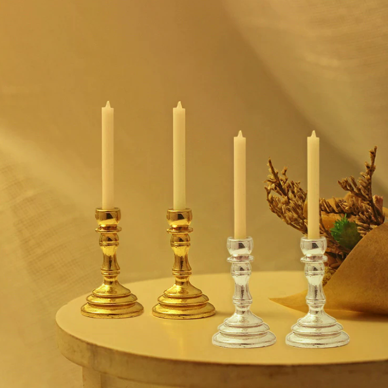 New 1Pair 1:12 Dollhouse Minia - Candle Holder Supplies recensione e prezzo