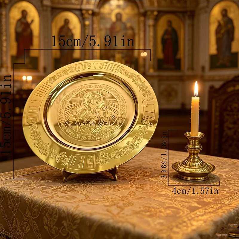 New 15cm Gold Plated Orthodox  - Candle Holder Supplies recensione e prezzo
