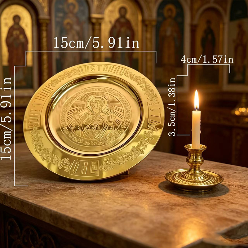 New 15cm Gold Plated Orthodox  - Candle Holder Supplies recensione e prezzo
