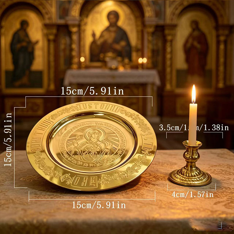 New 15cm Gold Plated Orthodox  - Candle Holder Supplies recensione e prezzo