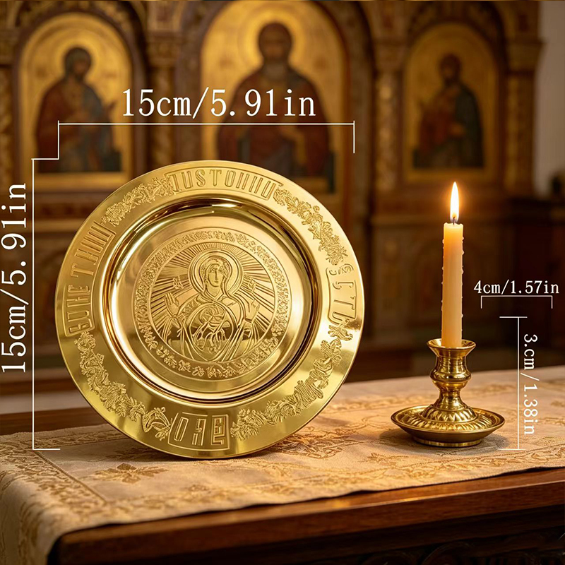 New 15cm Gold Plated Orthodox  - Candle Holder Supplies recensione e prezzo