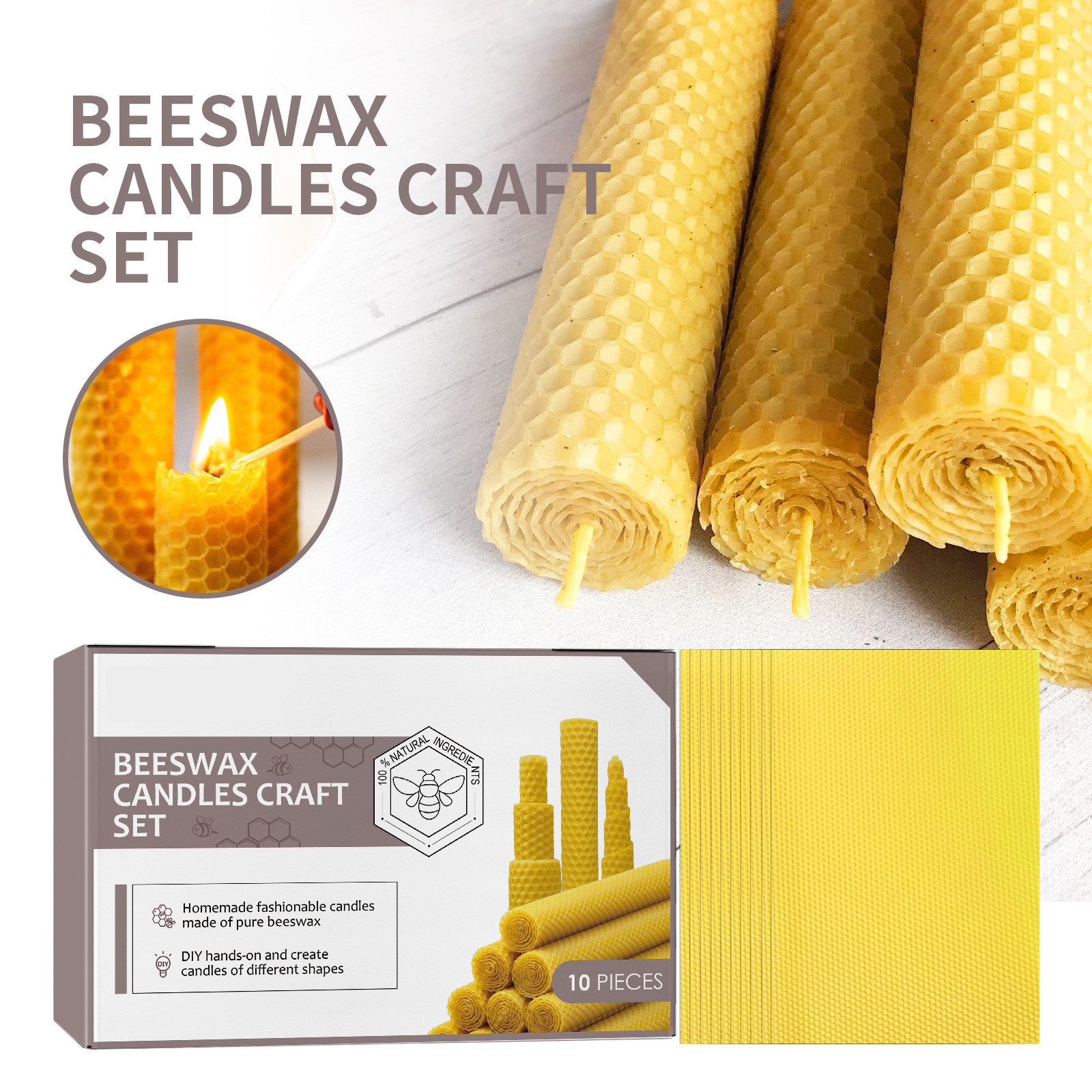 10/20/30pcs Natural Beeswax Sh - Beeswax Sheet Roll recensione e prezzo