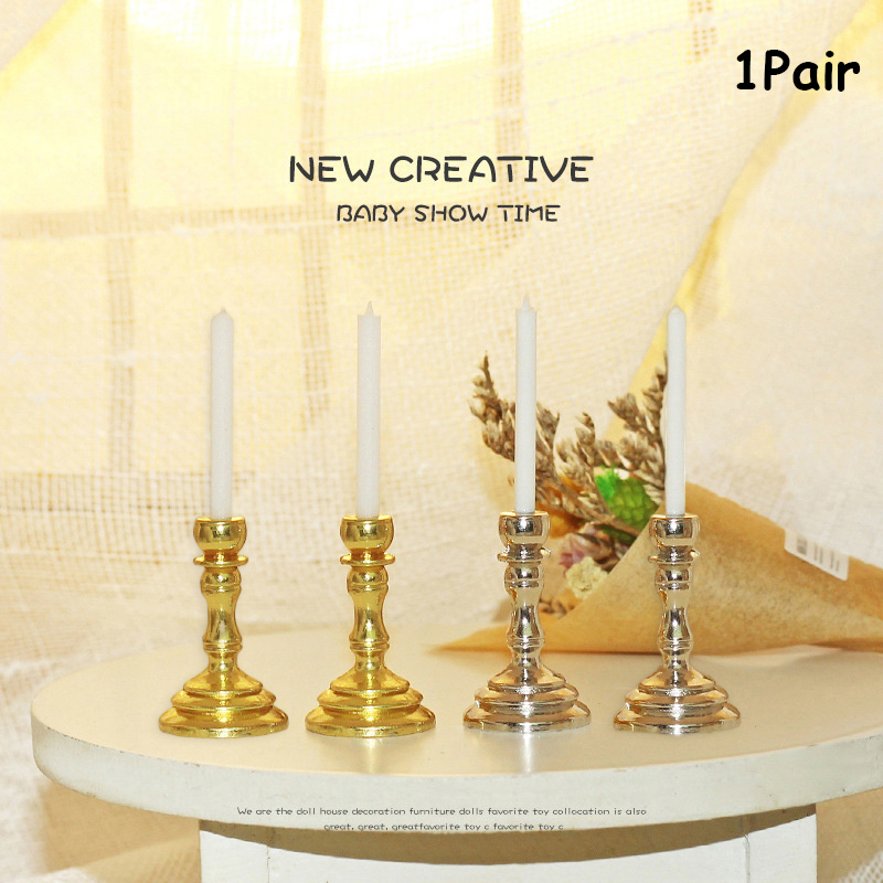 ⭐ 1Pair 1:12 Dollhouse Miniatu - Candle Holder Supplies recensione e prezzo
