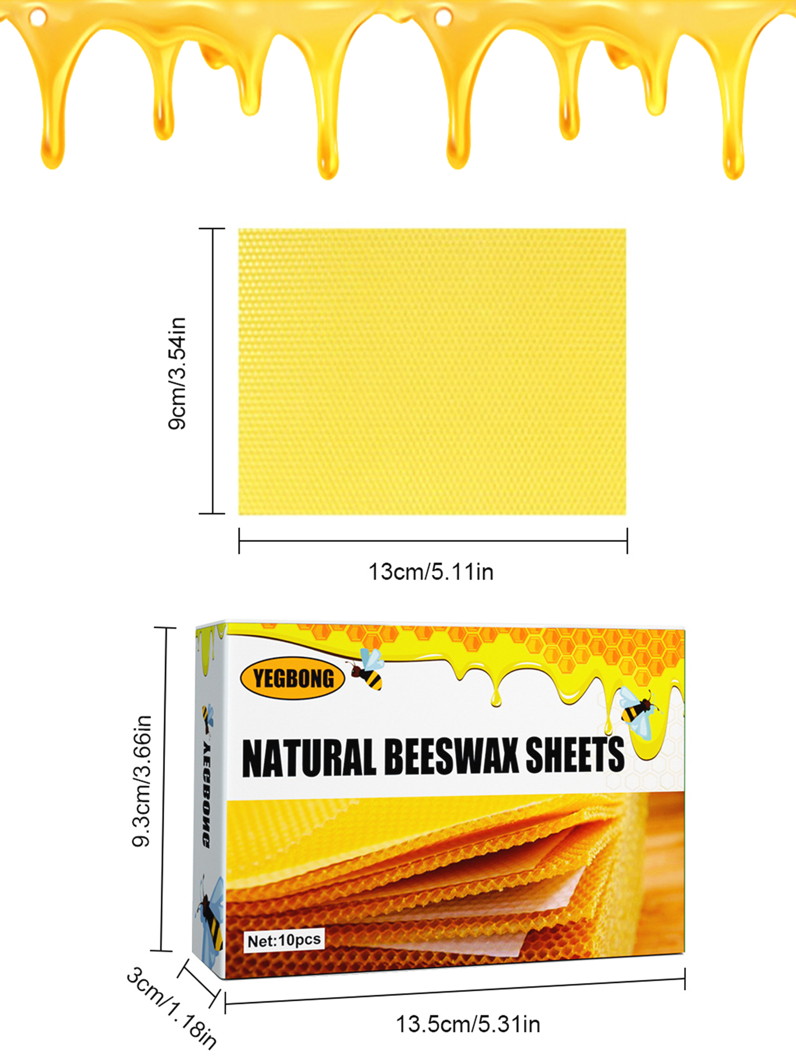 10Pcs Natural Honeycomb Bee Wa - Candle Making Supplies Kit recensione e prezzo
