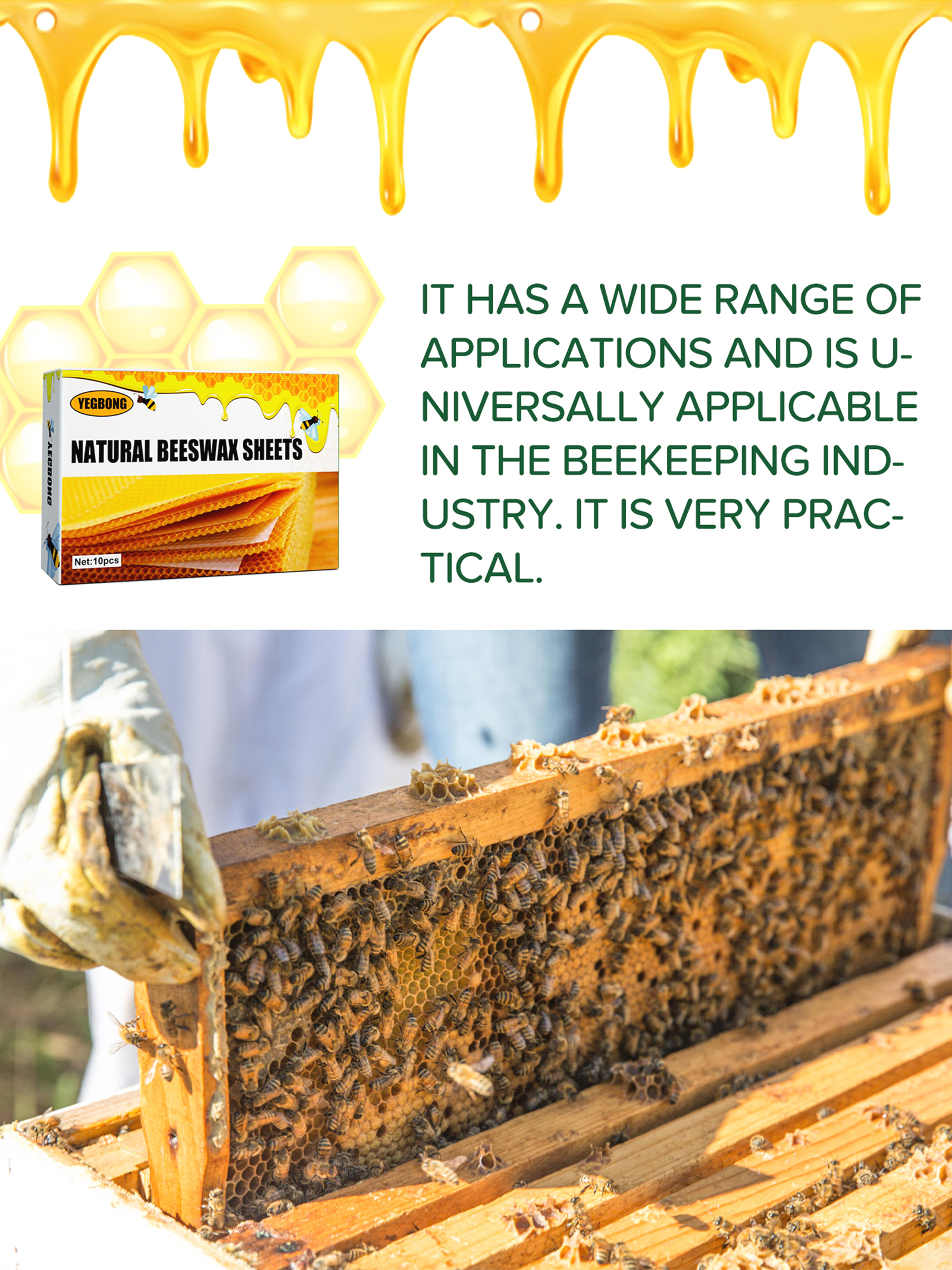 10Pcs Natural Honeycomb Bee Wa - Candle Making Supplies Kit recensione e prezzo